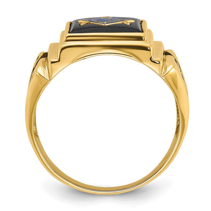 Herren-Freimaurerring aus massivem 14K Gelbgold