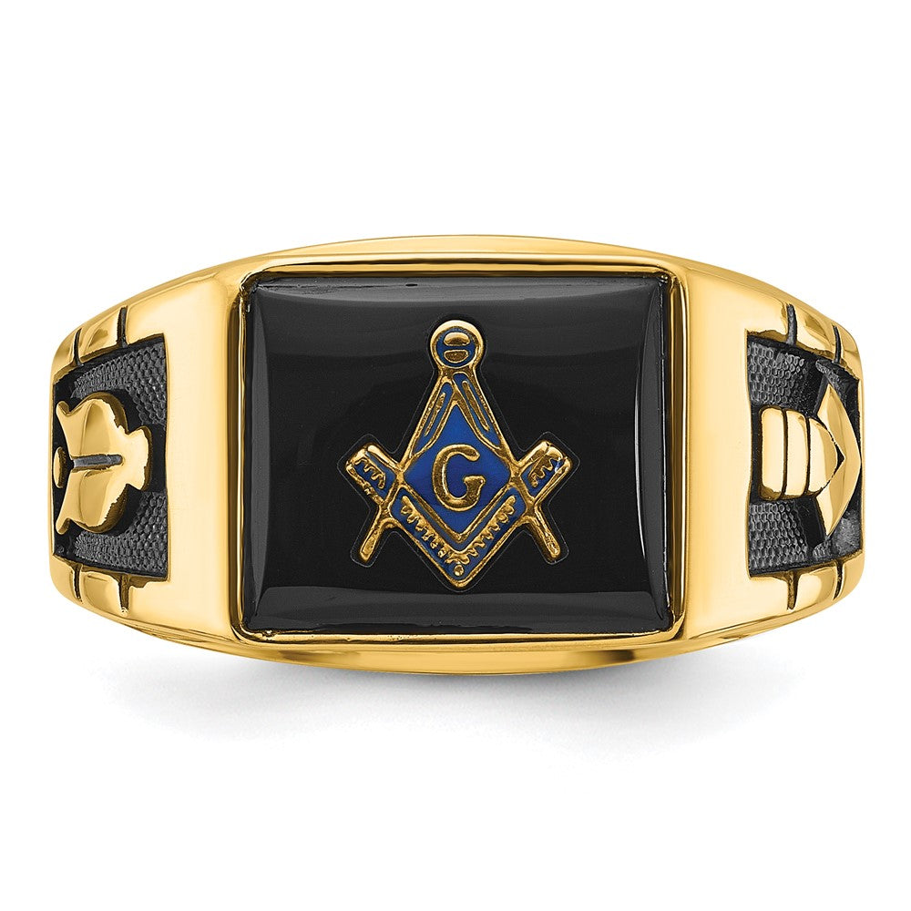 Massiver Herren-Freimaurerring aus 14K Gelbgold