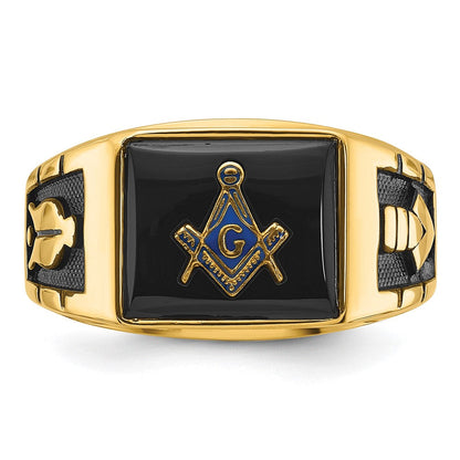 Massiver Herren-Freimaurerring aus 14K Gelbgold