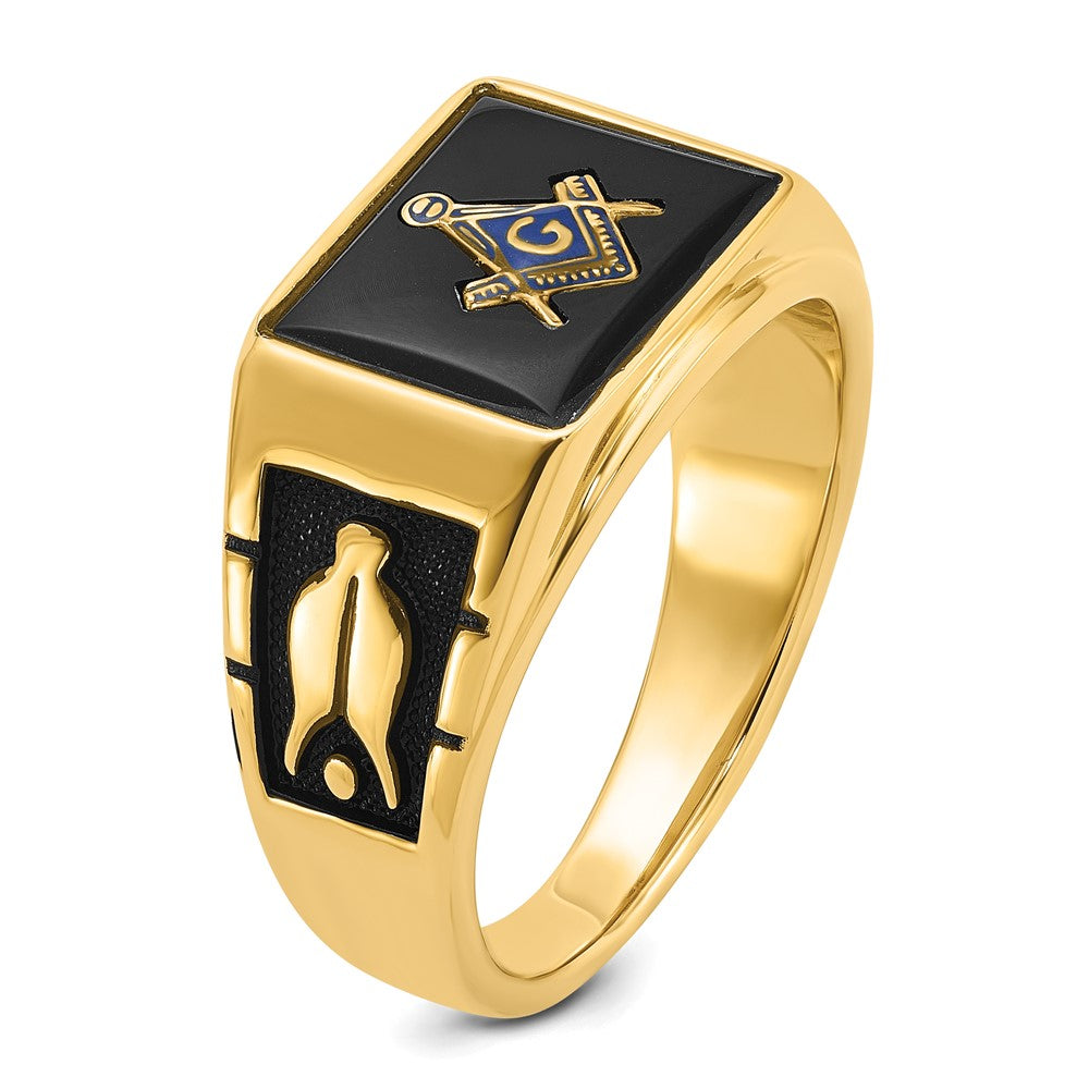 Massiver Herren-Freimaurerring aus 14K Gelbgold