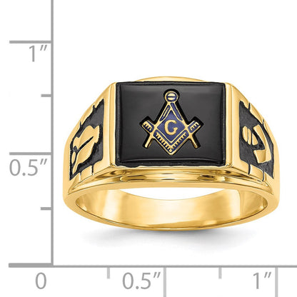 Massiver Herren-Freimaurerring aus 14K Gelbgold