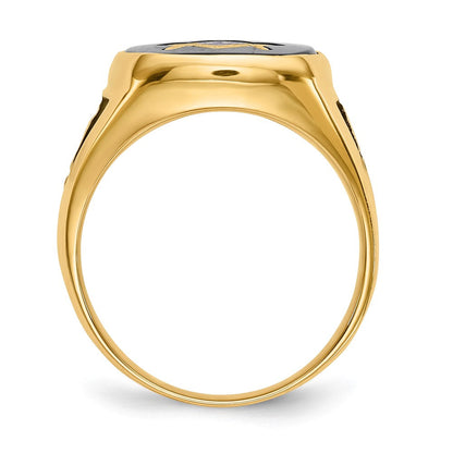Massiver Herren-Freimaurerring aus 14K Gelbgold