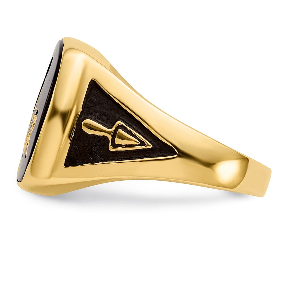 Massiver Herren-Freimaurerring aus 14K Gelbgold