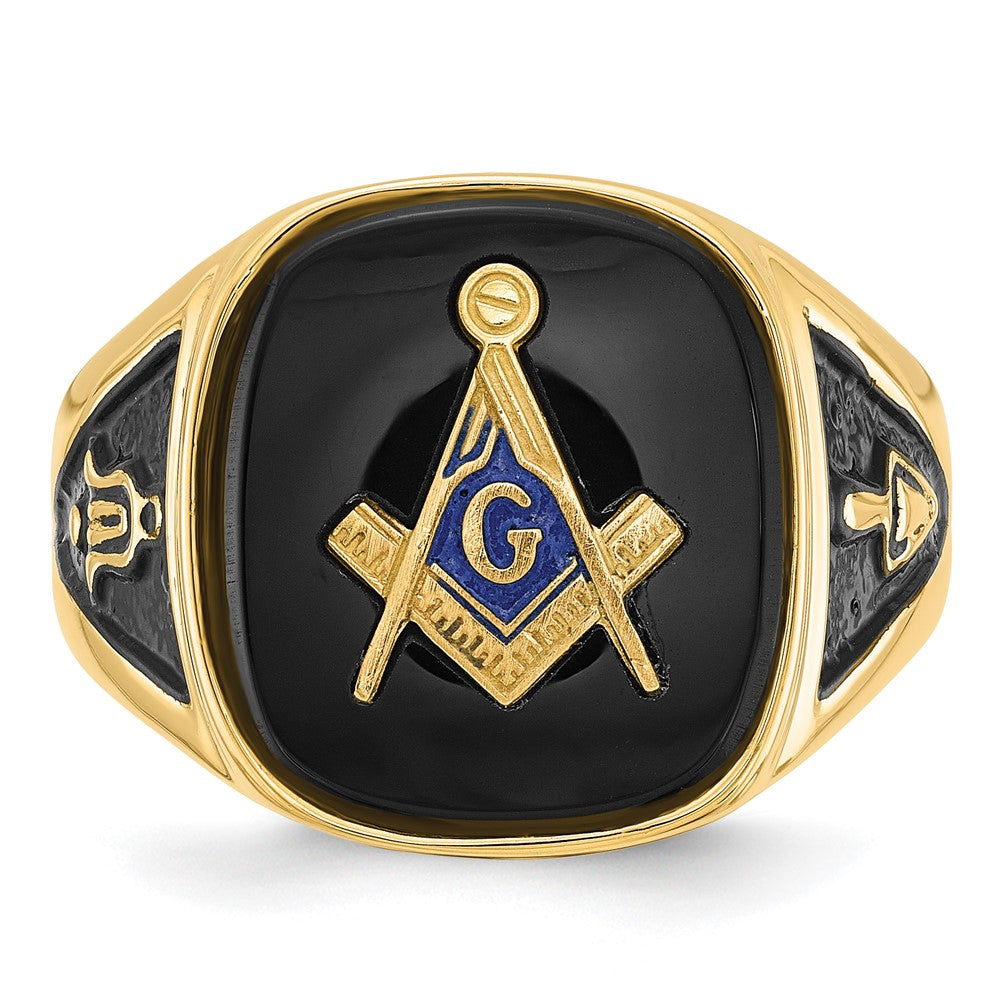Massiver Herren-Freimaurerring aus 14K Gelbgold