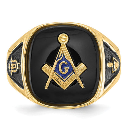 Massiver Herren-Freimaurerring aus 14K Gelbgold