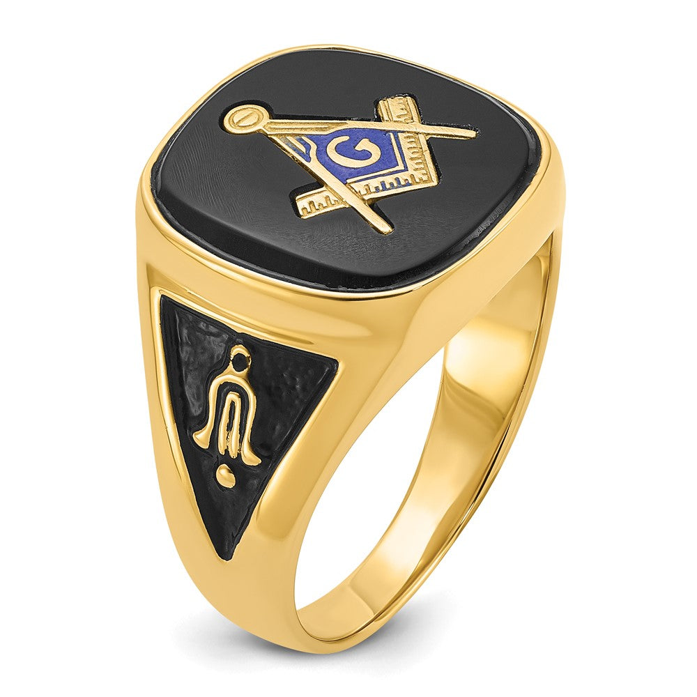Massiver Herren-Freimaurerring aus 14K Gelbgold