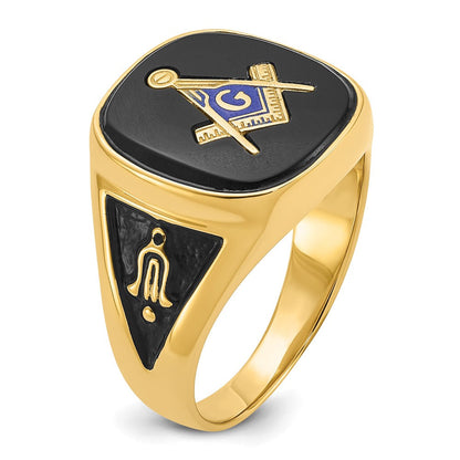 Massiver Herren-Freimaurerring aus 14K Gelbgold