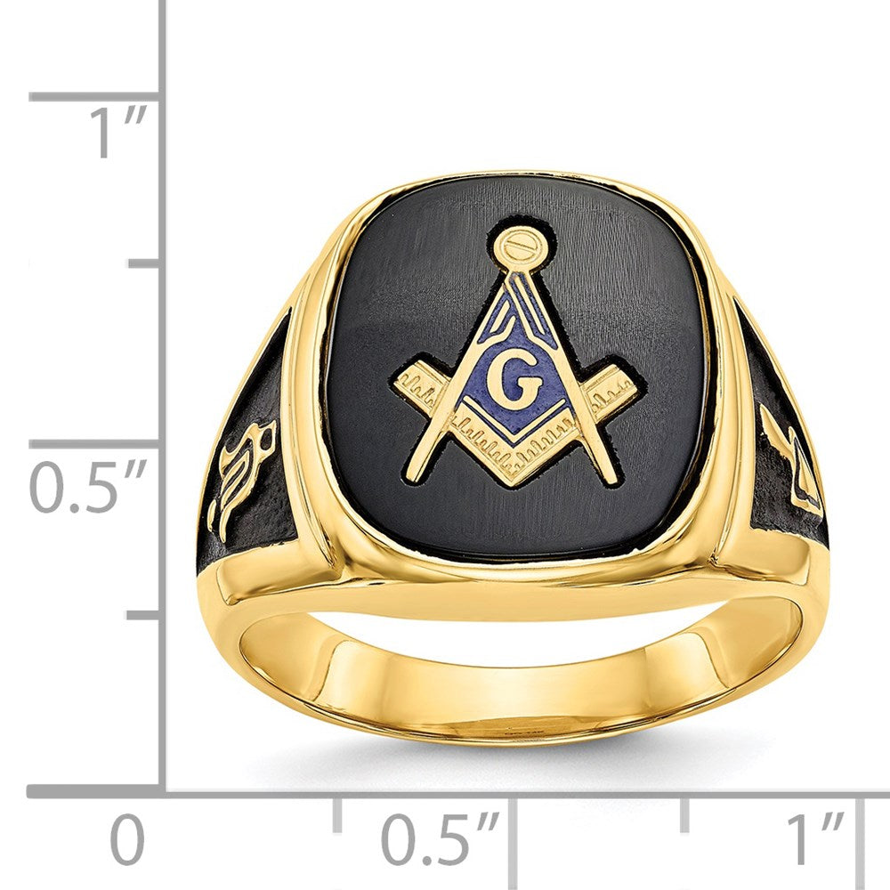 Massiver Herren-Freimaurerring aus 14K Gelbgold