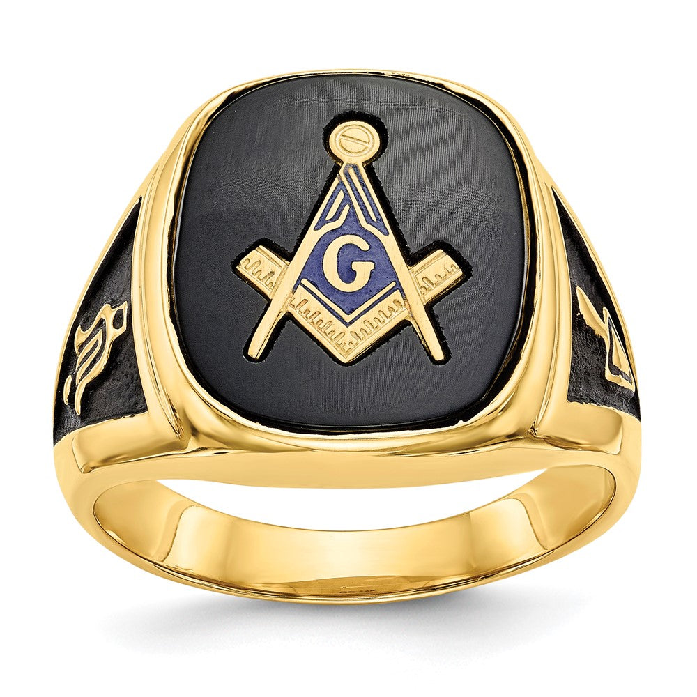 Massiver Herren-Freimaurerring aus 14K Gelbgold