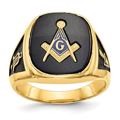 Massiver Herren-Freimaurerring aus 14K Gelbgold