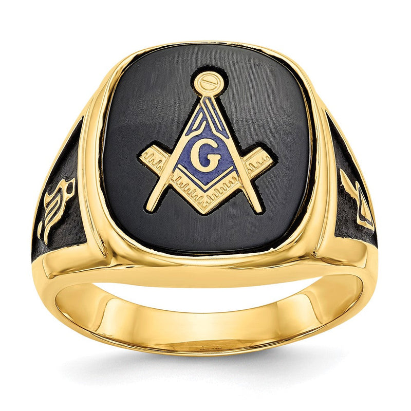 Massiver Herren-Freimaurerring aus 14K Gelbgold