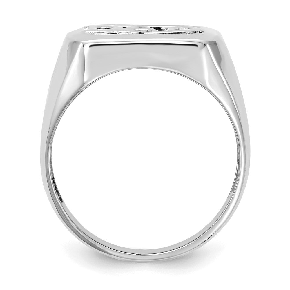 14K Weißgold Aaa Diamant Herren Ring