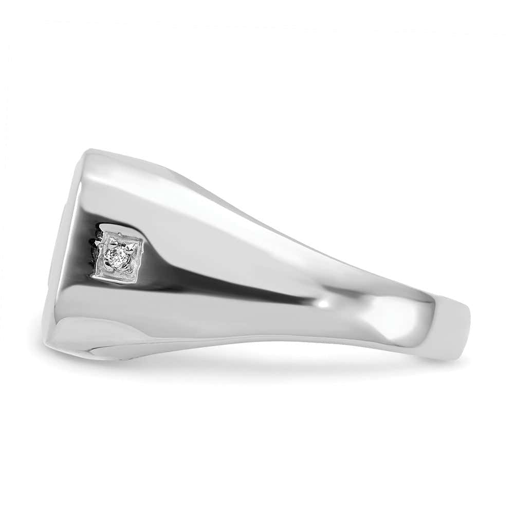 14K Weißgold Herrenring mit echten AA-Diamanten