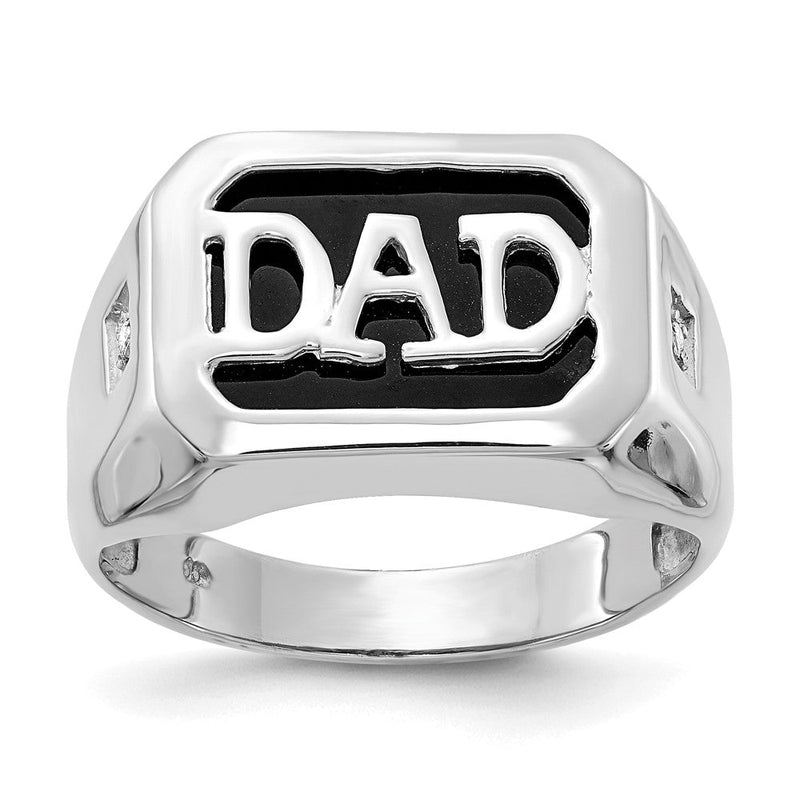 14K Weißgold Herrenring mit einem echten Diamanten