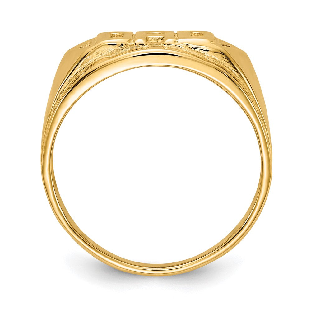 14K Gelbgold Herrenring mit natürlichem Diamant