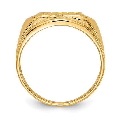 14K Gelbgold Ring mit echten AA-Diamanten für Herren