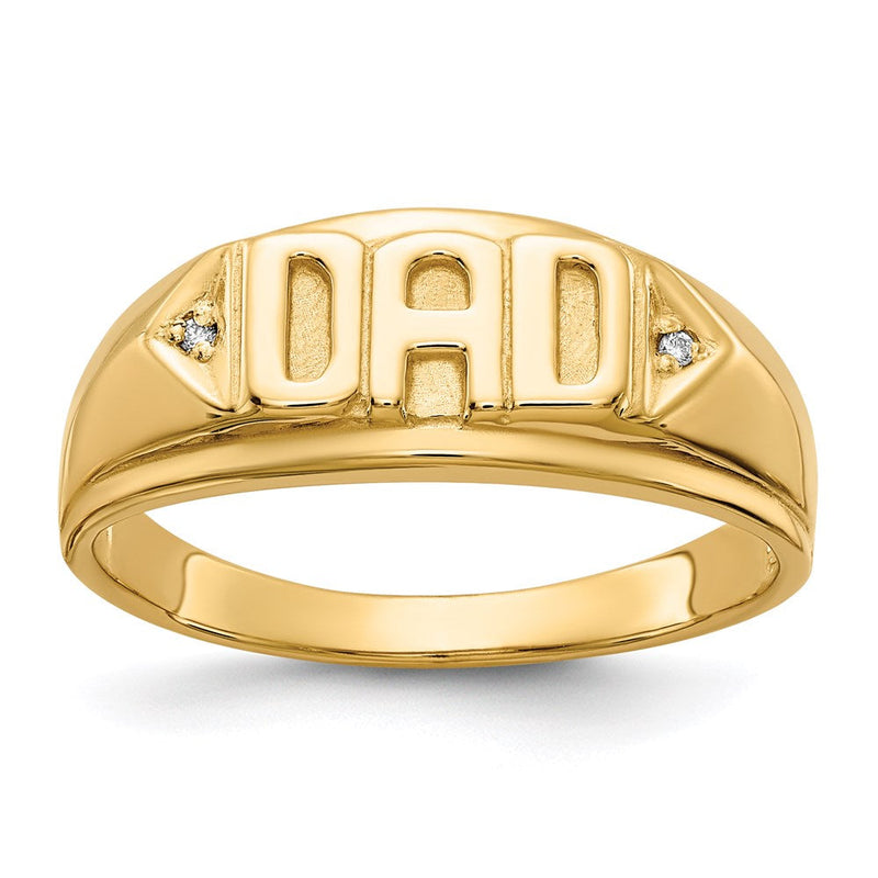 14K Gelbgold Herrenring mit natürlichem Diamant