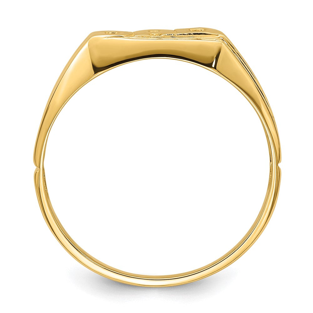 14K Gelbgold Herrenring mit Diamant