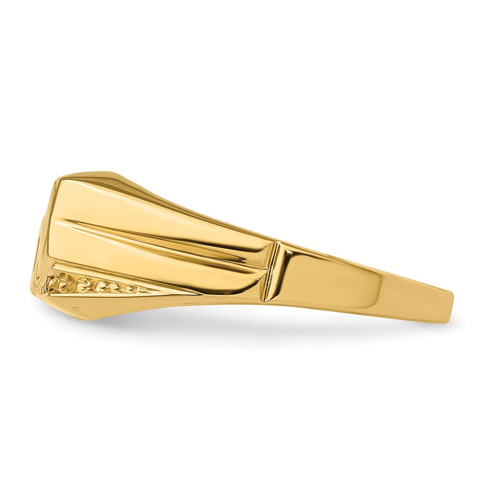14K Gelbgold Herrenring mit AAA-Diamant