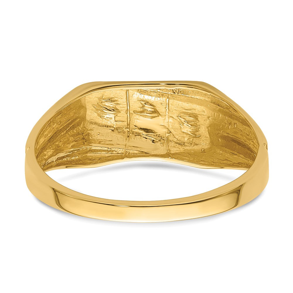14K Gelbgold Herrenring mit AAA-Diamant