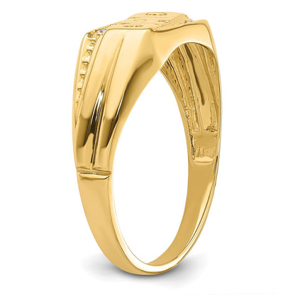 14K Gelbgold Herrenring mit Diamant