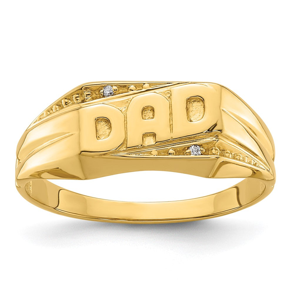 14K Gelbgold Herrenring mit Diamant