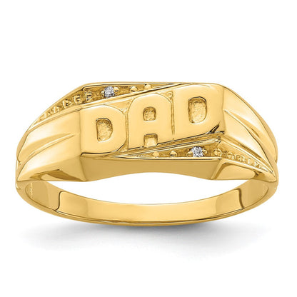 14K Gelbgold Herrenring mit Diamant