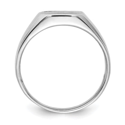 14K Weißgold 10.0x9.0mm Offen Rückseite Aaa Diamant Siegel Ring