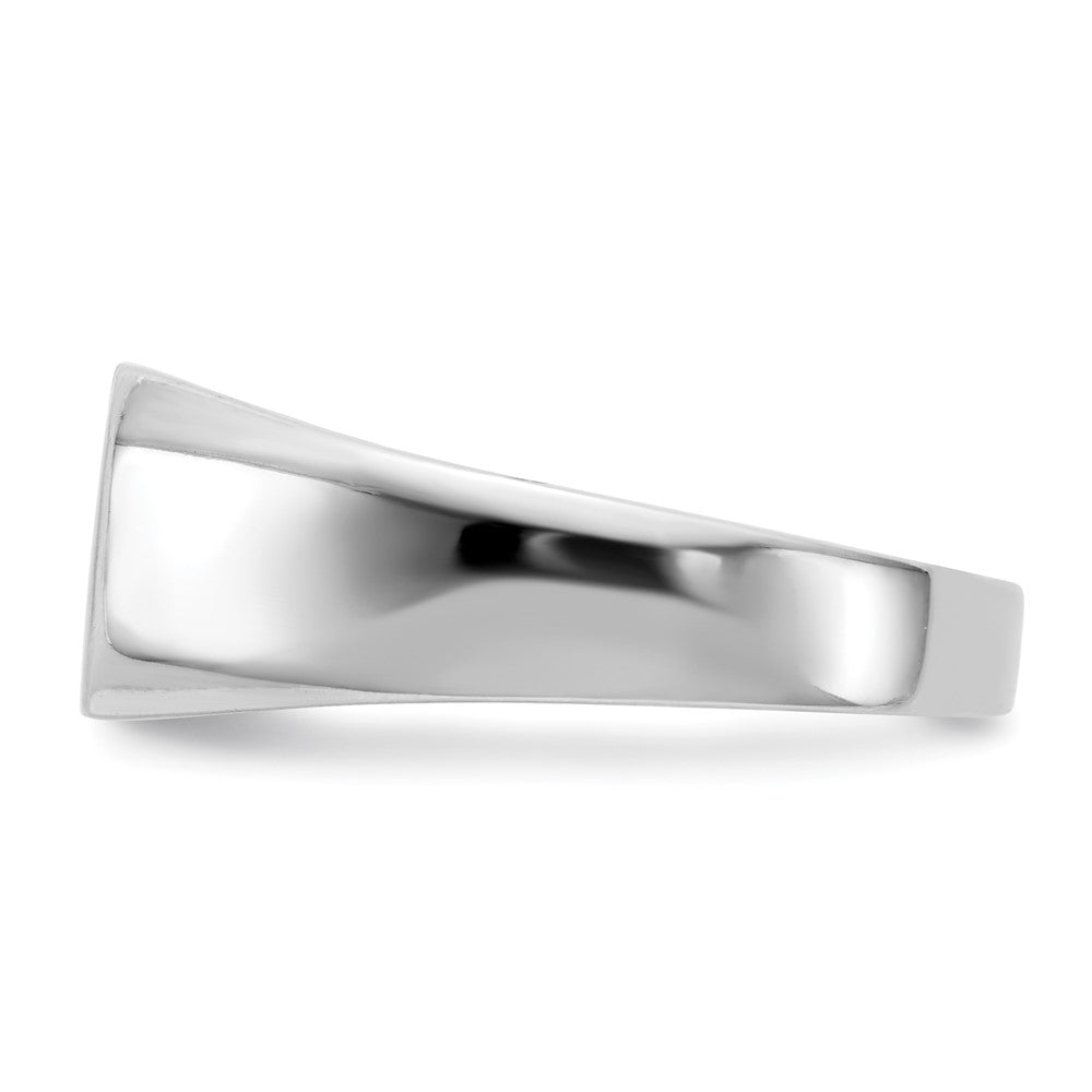 14K Weißgold 10.0x9.0mm Offen Rückseite Aa Diamant Siegel Ring