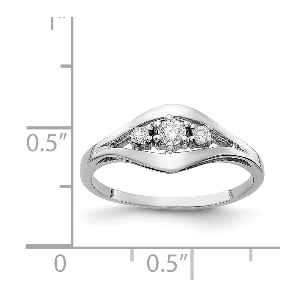 14K Weißgold Poliert Aa Diamant Ring