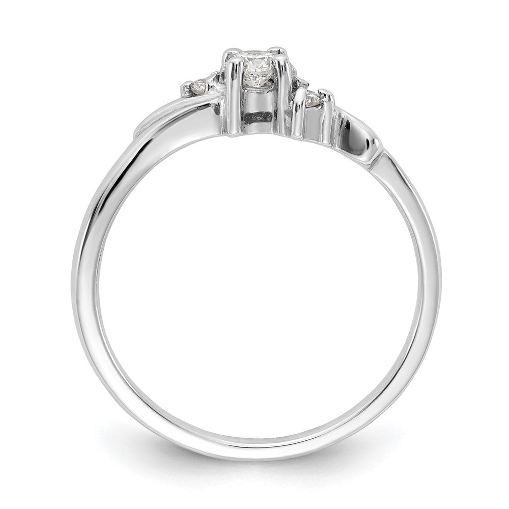 14K Weißgold-Ring mit echten AAA-Diamanten