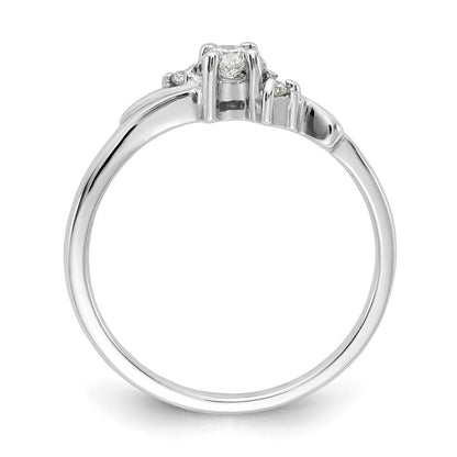 14K Weißgoldring mit echten Diamanten (VS)