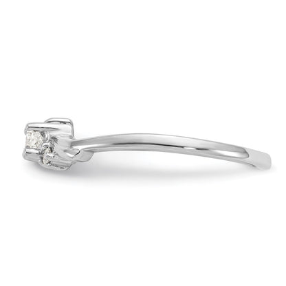 14K Weißgold-Ring mit echten AAA-Diamanten