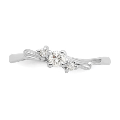 14K Weißgoldring mit echten Diamanten (VS)
