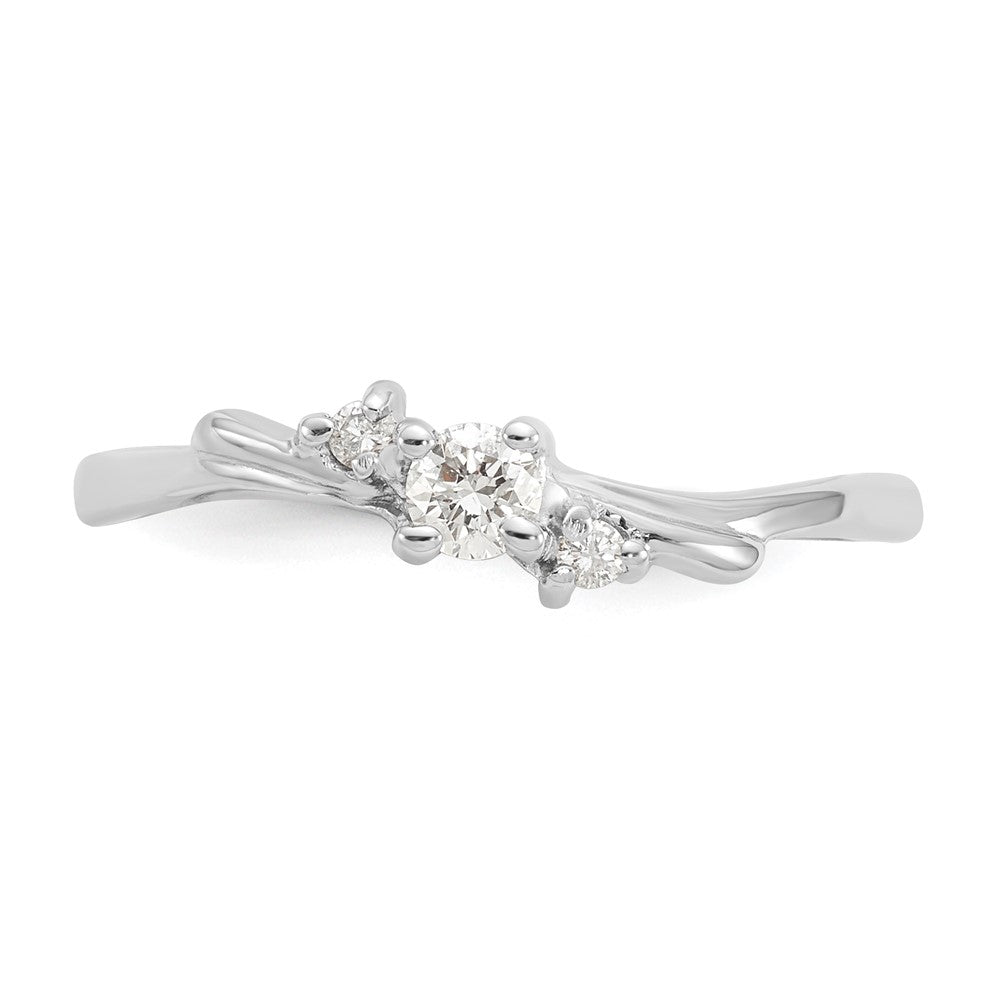14K Weißgold-Ring mit echten AAA-Diamanten