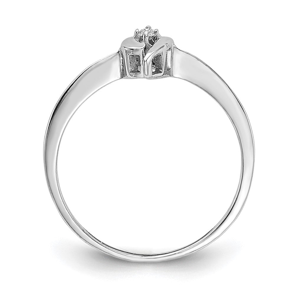 14K Weißgold-Ring mit echten AAA-Diamanten