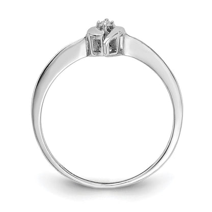 14K Weißgold-Ring mit echten AAA-Diamanten