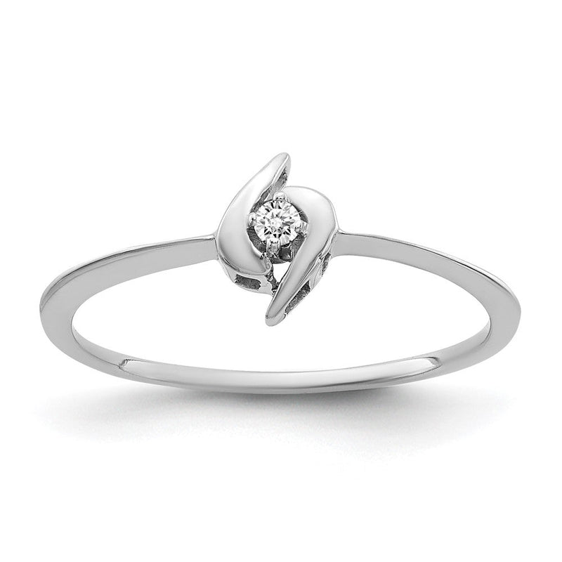 14K Weißgold Ring mit natürlichen Diamanten VS