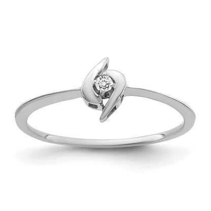 14K Weißgold-Ring mit echten AAA-Diamanten