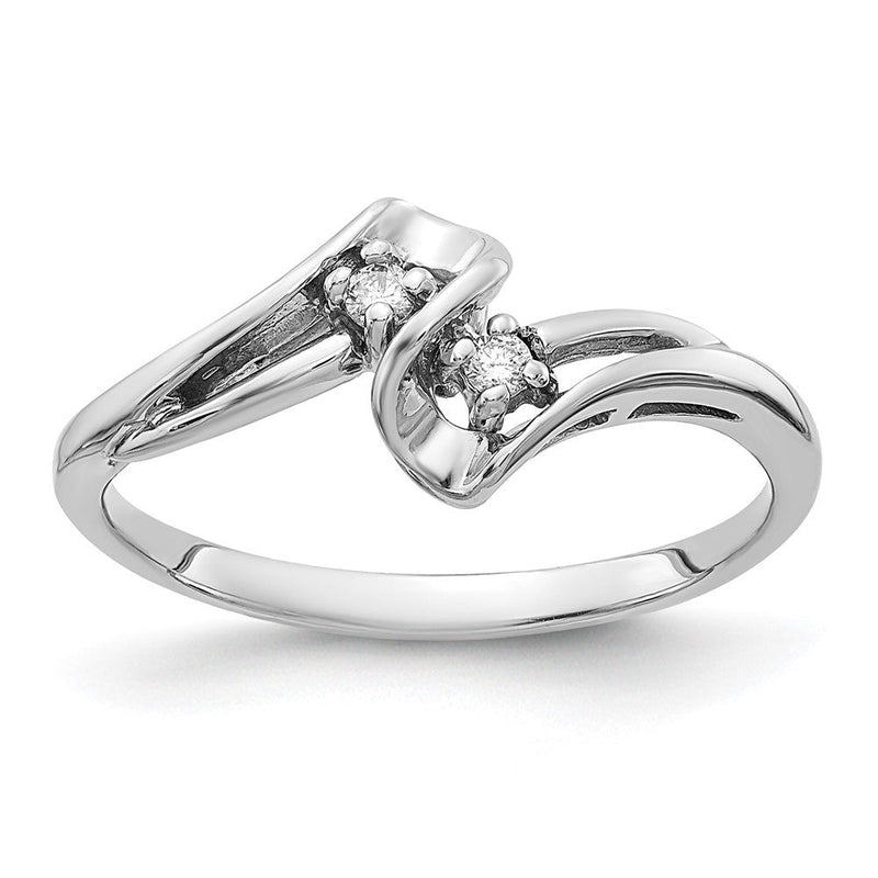 14K Weißgold Ring mit natürlichem Diamant VS