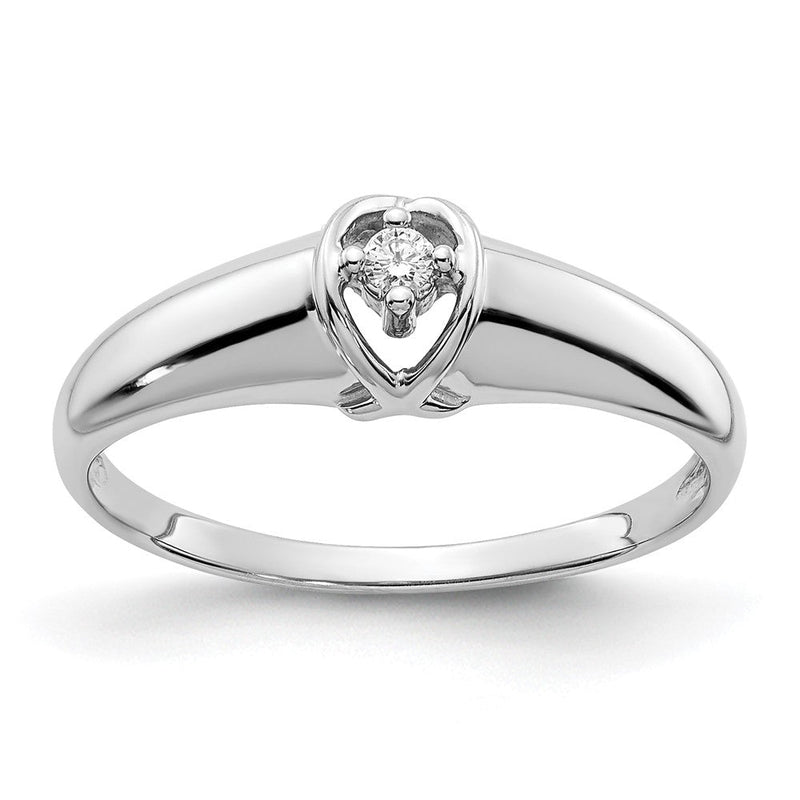 14K Weißgold Ring mit echten AA-Diamanten