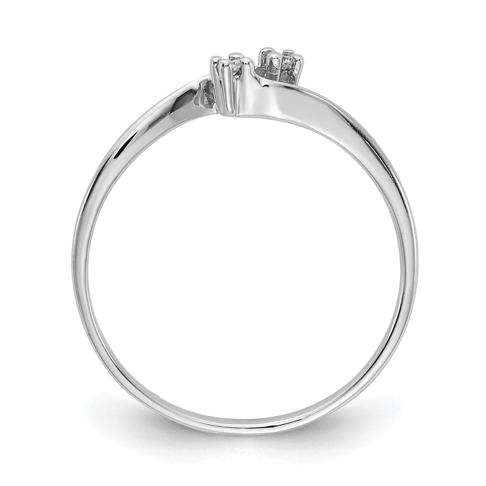 14K Weißgold-Ring mit echten AA-Diamanten