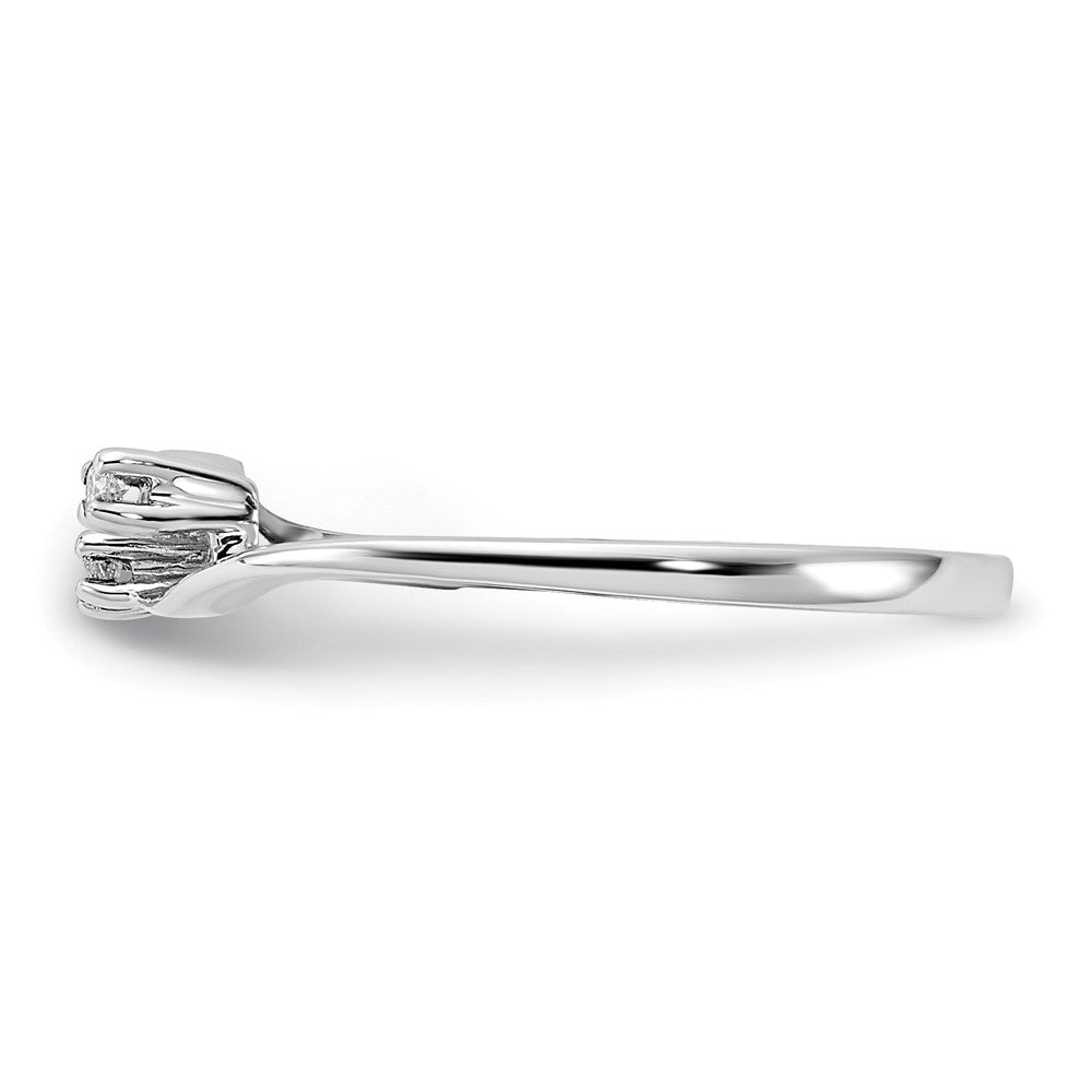 14K Weißgold-Ring mit echten AA-Diamanten