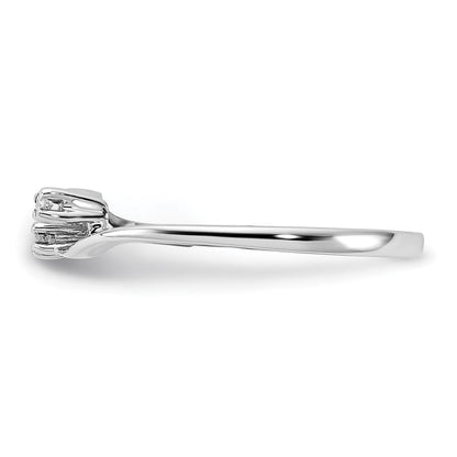 14K Weißgold-Ring mit echten AA-Diamanten