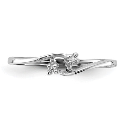 14K Weißgold-Ring mit echten AA-Diamanten