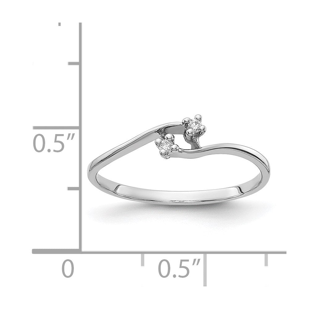 14K Weißgold-Ring mit echten AA-Diamanten