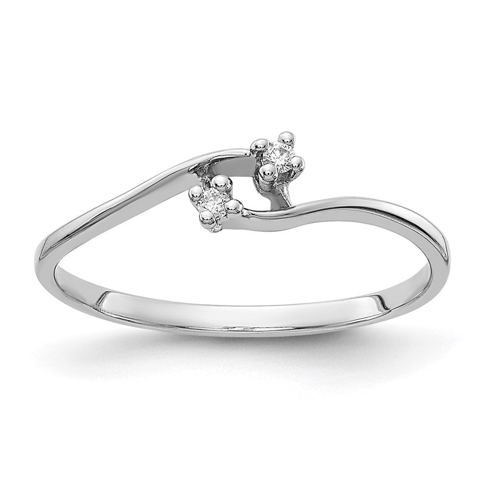 14K Weißgold-Ring mit echten AA-Diamanten