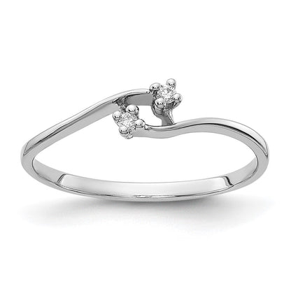 14K Weißgold-Ring mit echten AA-Diamanten