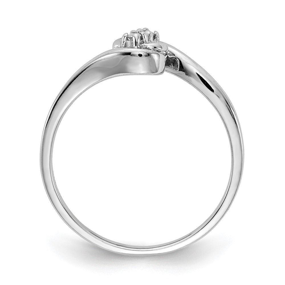 14K Weißgold-Ring mit echten AA-Diamanten