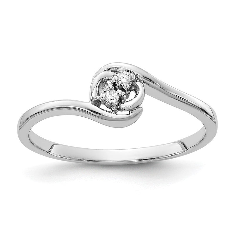 14K Weißgold-Ring mit echten AA-Diamanten